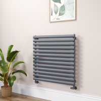 Sorrento Dark Grey Anthracite Oval Designer Radiator 767x800mm Single Panel 2577 BTU
