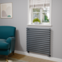 Sorrento Dark Grey Anthracite Oval Designer Radiator 767x800mm Single Panel 2577 BTU