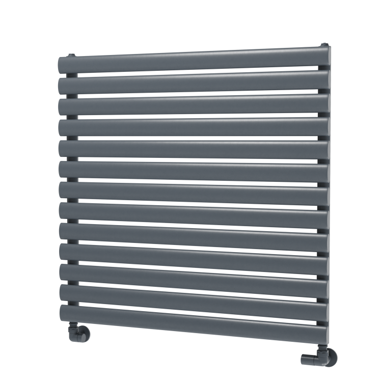 Sorrento Dark Grey Anthracite Oval Designer Radiator 767x800mm Single Panel 2577 BTU