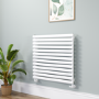 Sorrento White Oval Designer Radiator 767x800mm Single Panel 2577 BTU