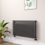 Ventura Midnight Black Oval Unique Designer Radiator 595x1000mm Single Panel 3072 BTU