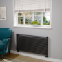 Ventura Midnight Black Oval Unique Designer Radiator 595x1200mm Single Panel 3785 BTU