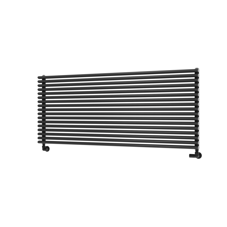 Ventura Midnight Black Oval Unique Designer Radiator 595x1400mm Single Panel 4498 BTU