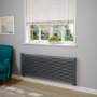 Ventura Dark Grey Anthracite Oval Unique Designer Radiator 595x1600mm Single Panel 5212 BTU