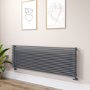 Ventura Dark Grey Anthracite Oval Unique Designer Radiator 595x1800mm Single Panel 5928 BTU