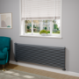 Ventura Dark Grey Anthracite Oval Unique Designer Radiator 595x1800mm Single Panel 5928 BTU