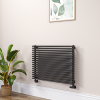 Ventura Midnight Black Oval Unique Designer Radiator 595x800mm Single Panel 2386 BTU