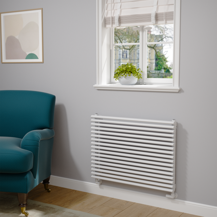 Ventura White Oval Unique Designer Radiator 595x800mm Single Panel 2386 BTU