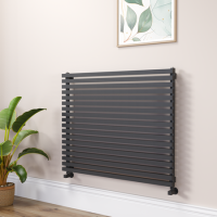 Ravello Midnight Black Square Designer Radiator 810x1000mm Single Panel 3860 BTU