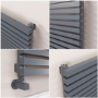 Ravello Dark Grey Anthracite Square Designer Radiator 810x1000mm Single Panel 3860 BTU