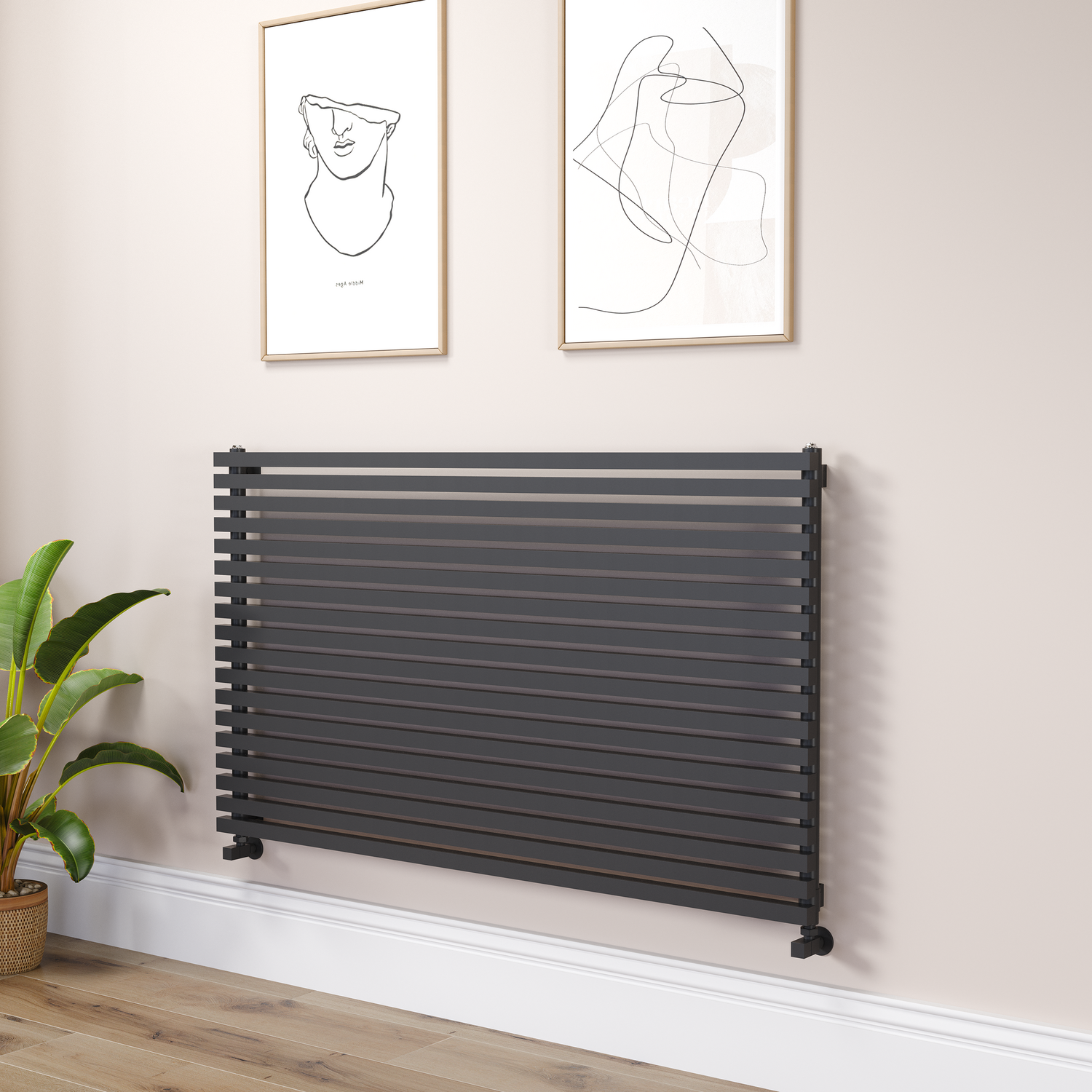 Midnight Square Designer Radiator 810x1400mm Single Panel 5235 BTU