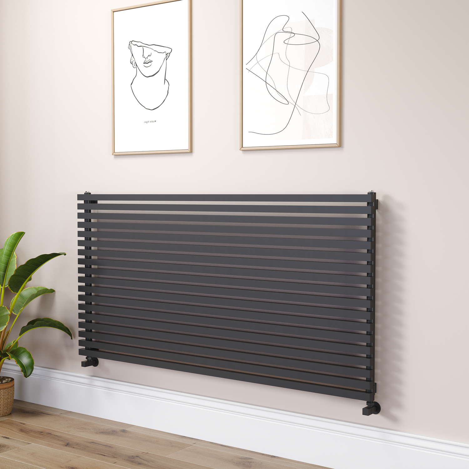 Midnight Square Designer Radiator 810x1600mm Single Panel 5908 BTU