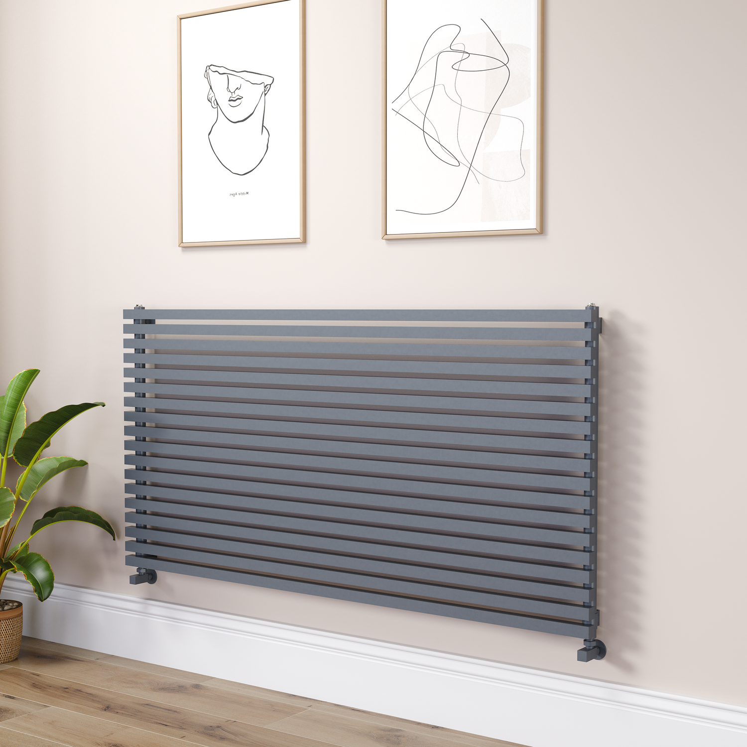 Dark Grey Anthracite Square Designer Radiator 810x1600mm Single Panel 5908 BTU