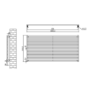 Ravello Dark Grey Anthracite Square Designer Radiator 810x1600mm Single Panel 5908 BTU