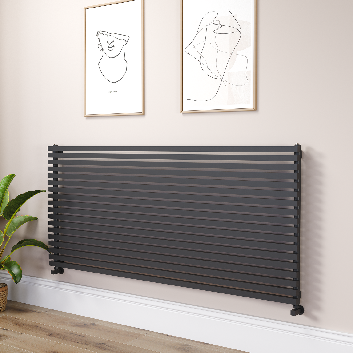 Midnight Square Designer Radiator 810x1800mm Single Panel 6570 BTU