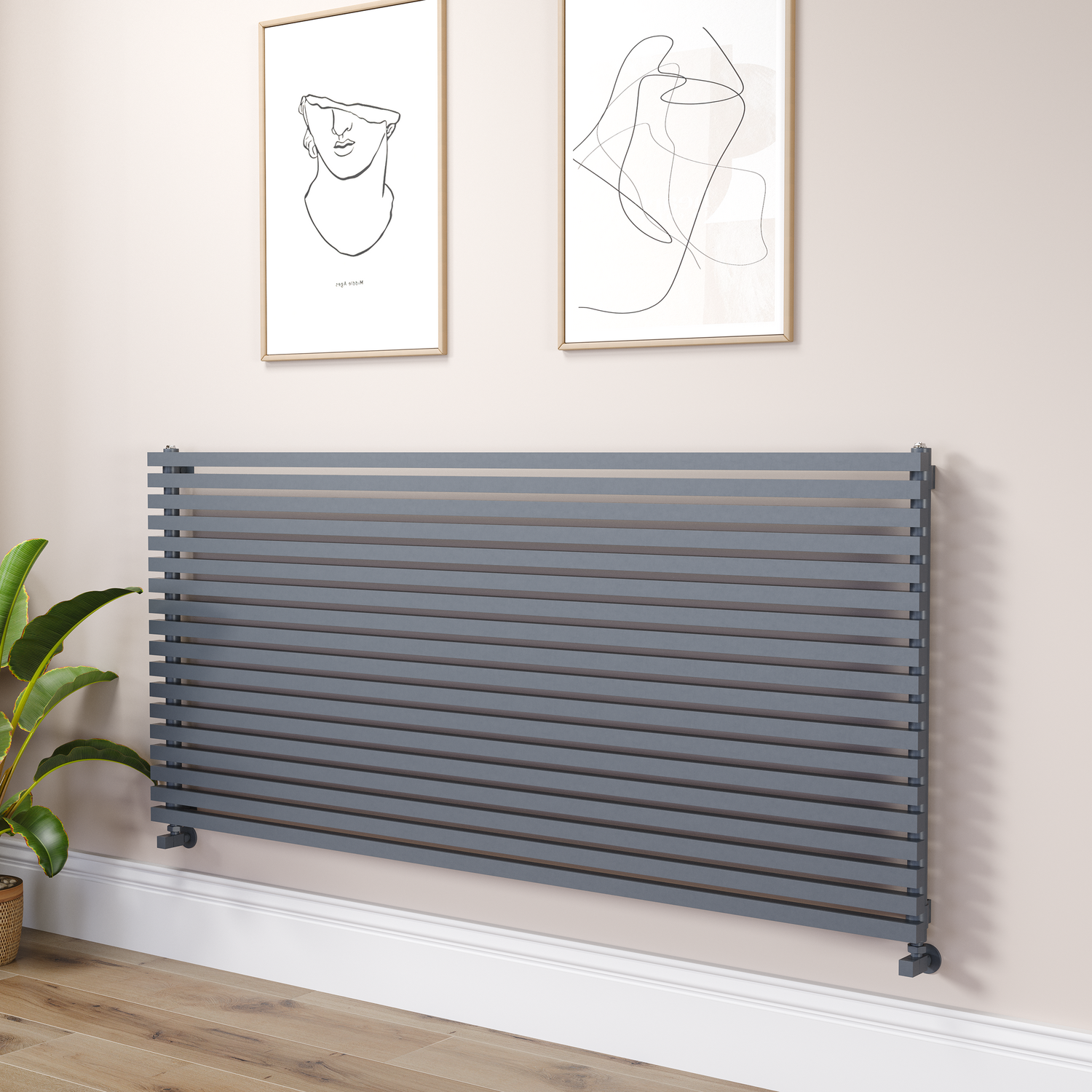 Dark Grey Anthracite Square Designer Radiator 810x1800mm Single Panel 6570 BTU
