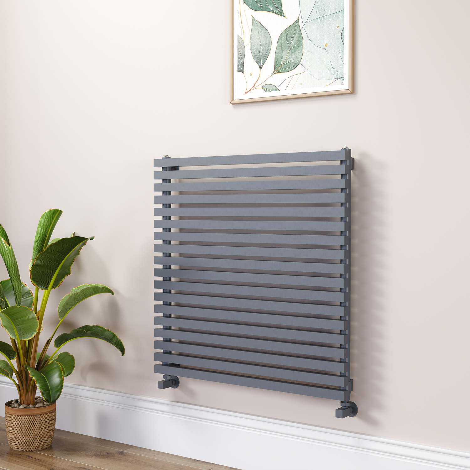 Dark Grey Anthracite Square Designer Radiator 810x800mm Single Panel 3150 BTU