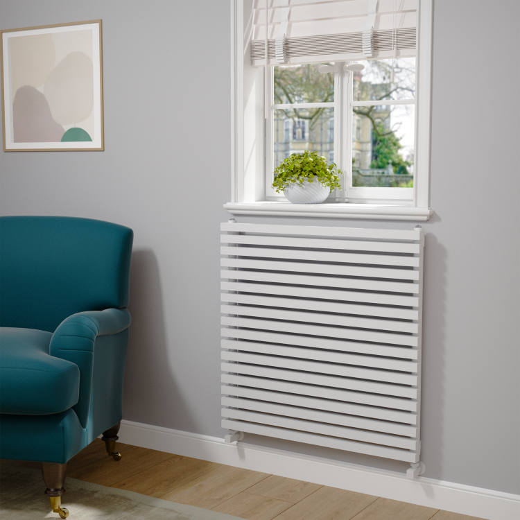 Ravello White Square Designer Radiator 810x800mm Single Panel 3150 BTU