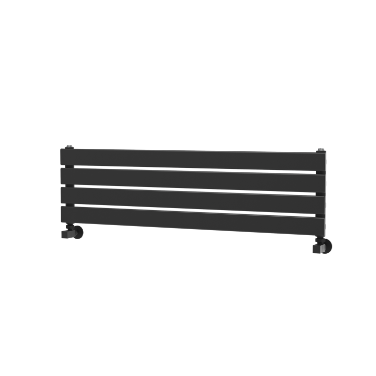 Riace Midnight Black Flat Designer Radiator 280x1000mm Single Panel 1082 BTU