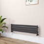 Riace Midnight Black Flat Designer Radiator 280x1200mm Single Panel 1280 BTU