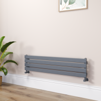 Riace Dark Grey Anthracite Flat Designer Radiator 280x1200mm Single Panel 1280 BTU