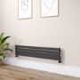 Riace Midnight Black Flat Designer Radiator 280x1400mm Single Panel 1481 BTU