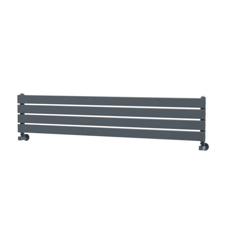 Riace Dark Grey Anthracite Flat Designer Radiator 280x1400mm Single Panel 1481 BTU