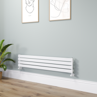 Riace White Flat Designer Radiator 280x1400mm Single Panel 1481 BTU