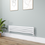 Riace White Flat Designer Radiator 280x1400mm Single Panel 1481 BTU