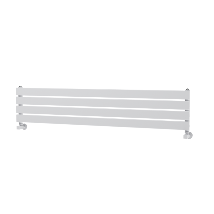 Riace White Flat Designer Radiator 280x1400mm Single Panel 1481 BTU