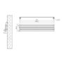 Riace White Flat Designer Radiator 280x1400mm Single Panel 1481 BTU