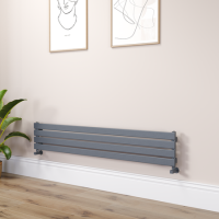 Riace Dark Grey Anthracite Flat Designer Radiator 280x1600mm Single Panel 1686 BTU