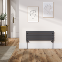 Riace Midnight Black Flat Designer Radiator 280x800mm Single Panel 884 BTU