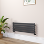 Riace Midnight Black Flat Designer Radiator 350x1000mm Single Panel 1352 BTU