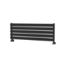 Riace Midnight Black Flat Designer Radiator 350x1000mm Single Panel 1352 BTU