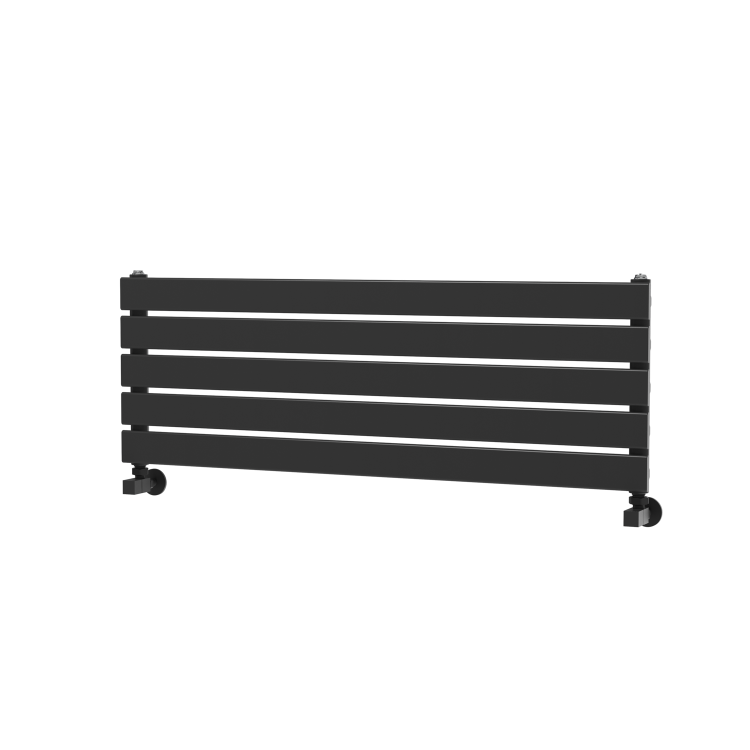 Riace Midnight Black Flat Designer Radiator 350x1000mm Single Panel 1352 BTU
