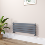 Riace Dark Grey Anthracite Flat Designer Radiator 350x1000mm Single Panel 1352 BTU