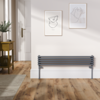 Ventura Dark Grey Anthracite Oval Unique Designer Radiator 175x1000mm Single Panel 945 BTU