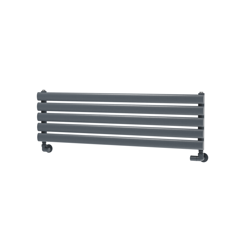 Sorrento Dark Grey Anthracite Oval Designer Radiator 295x1000mm Single Panel 1212 BTU