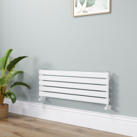 Riace White Flat Designer Radiator 350x1000mm Single Panel 1352 BTU