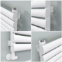 Sorrento White Oval Designer Radiator 295x1000mm Single Panel 1212 BTU