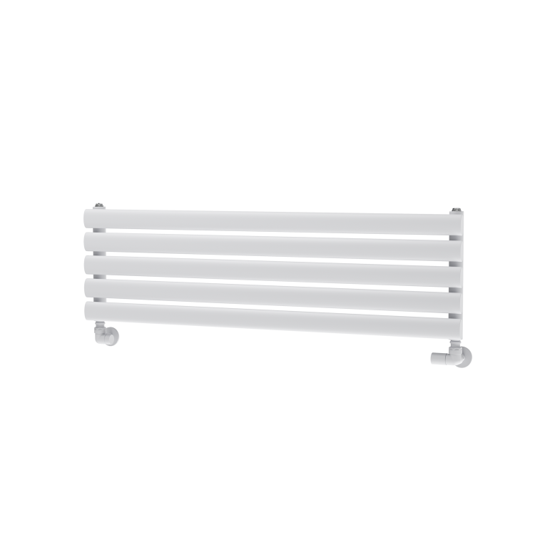 Sorrento White Oval Designer Radiator 295x1000mm Single Panel 1212 BTU