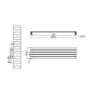 Sorrento Midnight Black Oval Designer Radiator 295x1200mm Single Panel 1433 BTU