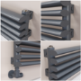 Ventura Dark Grey Anthracite Oval Unique Designer Radiator 175x1200mm Single Panel 1147 BTU