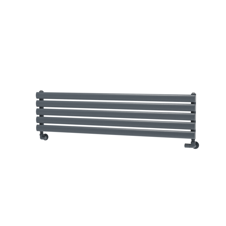 Sorrento Dark Grey Anthracite Oval Designer Radiator 295x1200mm Single Panel 1433 BTU