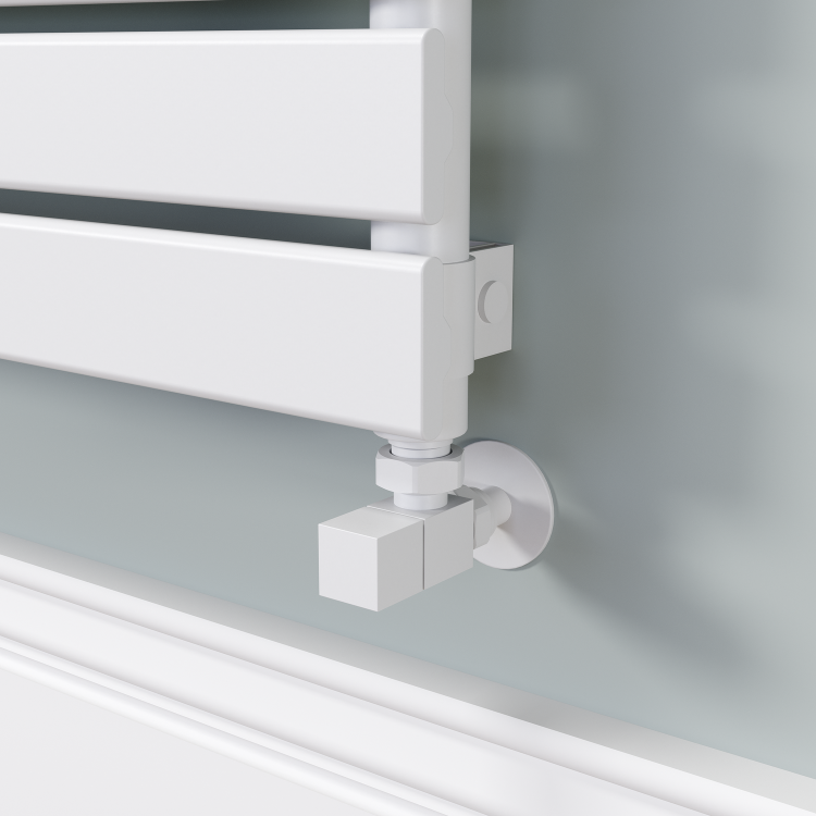 Riace White Flat Designer Radiator 350x1200mm Single Panel 1601 BTU