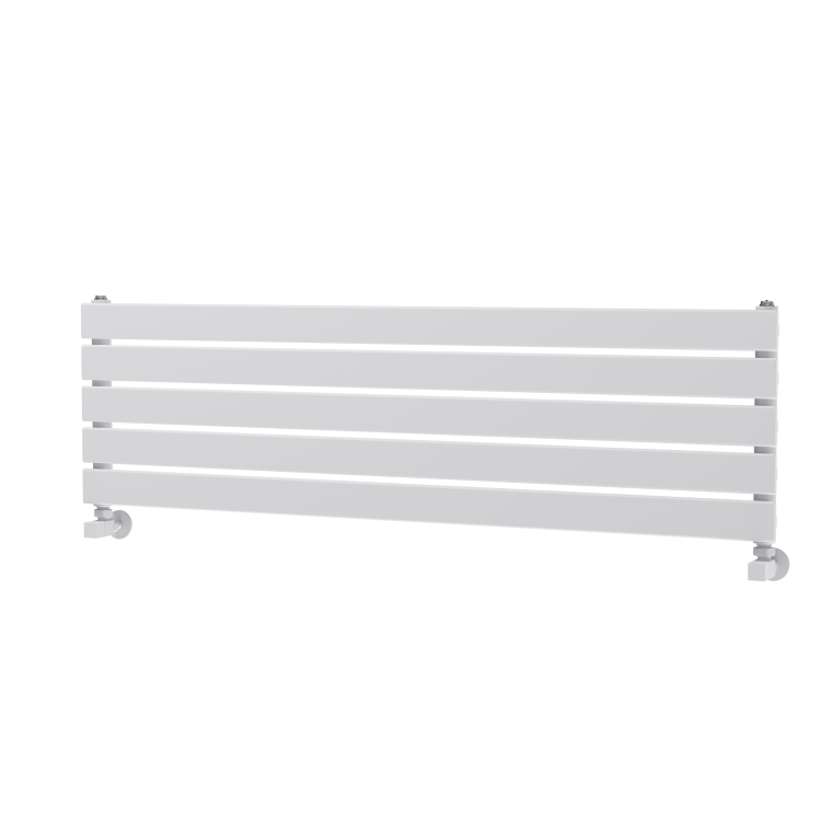 Riace White Flat Designer Radiator 350x1200mm Single Panel 1601 BTU