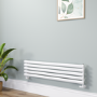 Sorrento White Oval Designer Radiator 295x1200mm Single Panel 1433 BTU