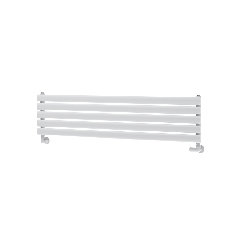 Sorrento White Oval Designer Radiator 295x1200mm Single Panel 1433 BTU