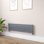 Riace Dark Grey Anthracite Flat Designer Radiator 350x1400mm Single Panel 1850 BTU